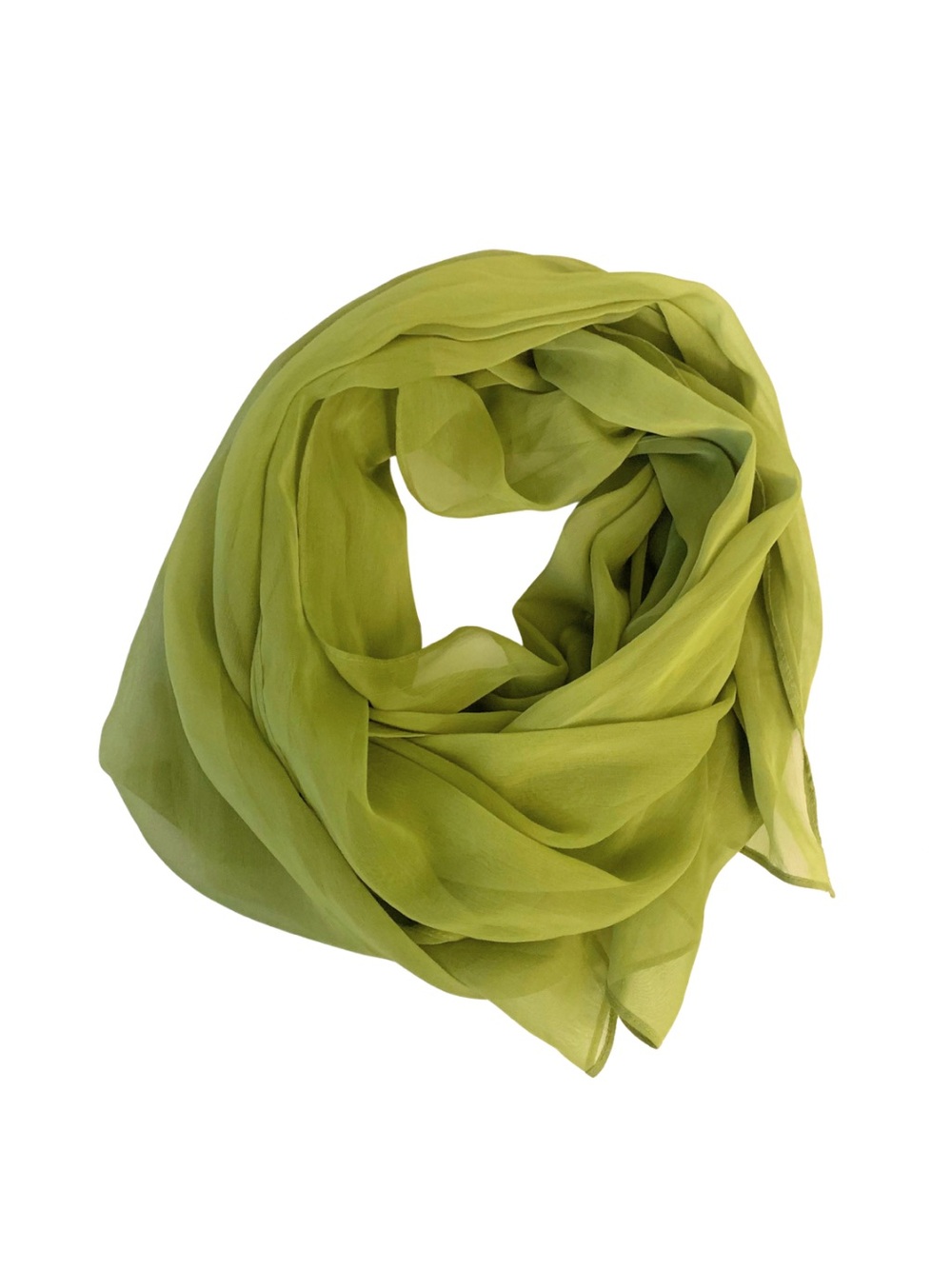 Vintage Green Apple Silk Scarf Wrap Shawl Elegant Formal Lightweight Dopamine